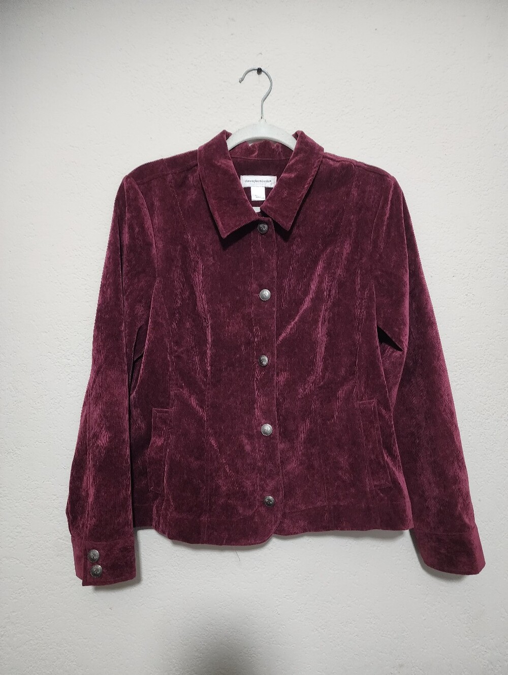 Christopher & Banks Burgundy Corduroy Jacket